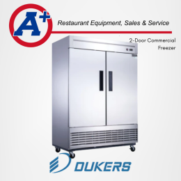 Dukers 2-Door Commercial Freezer Stainless Steel