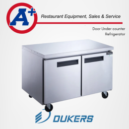 Dukers DUC48R 2-Door Undercounter Refrigerator in Stainless Steel