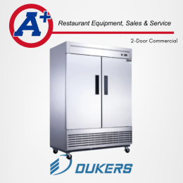 Dukers 2-Door Commercial Refrigerator in Stainless Steel