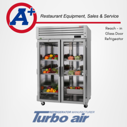 Turbo Air 2- Glass Door Reach-in Refrigerator