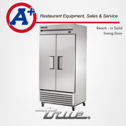 True Reach-In Solid Swing Door Stainless Steel Refrigerator with Hydrocarbon Refrigerant