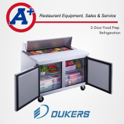 Dukers 2-Door Commercial Food Prep Table Refrigerator Stainless Steel 4