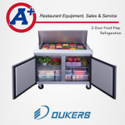 Dukers 2-Door Commercial Food Prep Table Refrigerator Stainless Steel with Mega Top 4