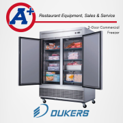 Dukers 2-Door Commercial Freezer Stainless Steel 2