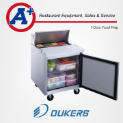Dukers DSP29-8-S1 1-Door Commercial Food Prep Table Refrigerator in Stainless Steel 4