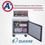 Dukers DSP29-8-S1 1-Door Commercial Food Prep Table Refrigerator in Stainless Steel 3