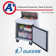 Dukers DSP29-8-S1 1-Door Commercial Food Prep Table Refrigerator in Stainless Steel 2