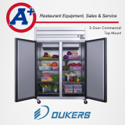 Dukers D55AR Commercial 2-Door Top Mount Refrigerator in Stainless Steel 3
